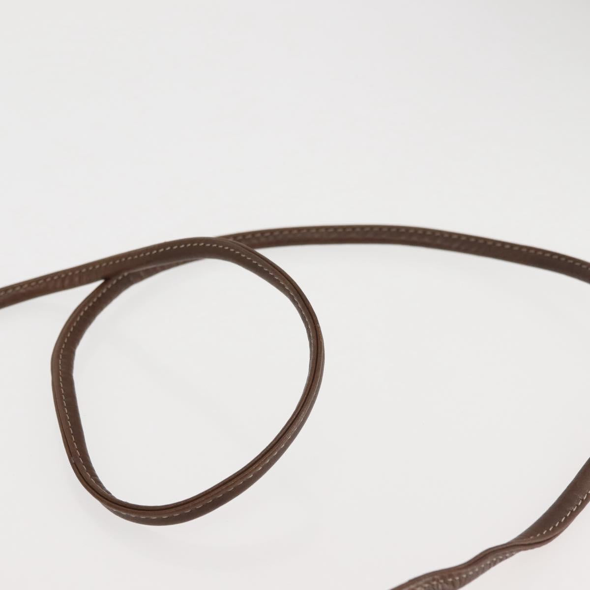 LOEWE Anagram Shoulder Bag Leather Beige Gold Auth 144092