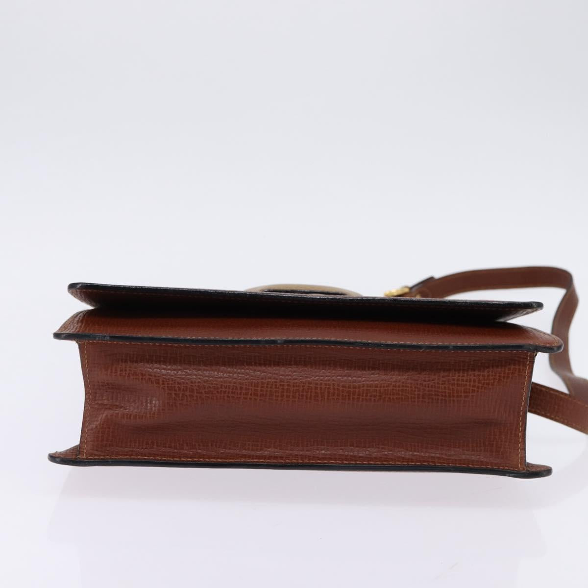 LOEWE Barcelona Hand Bag Leather 2way Brown Gold Auth 144093