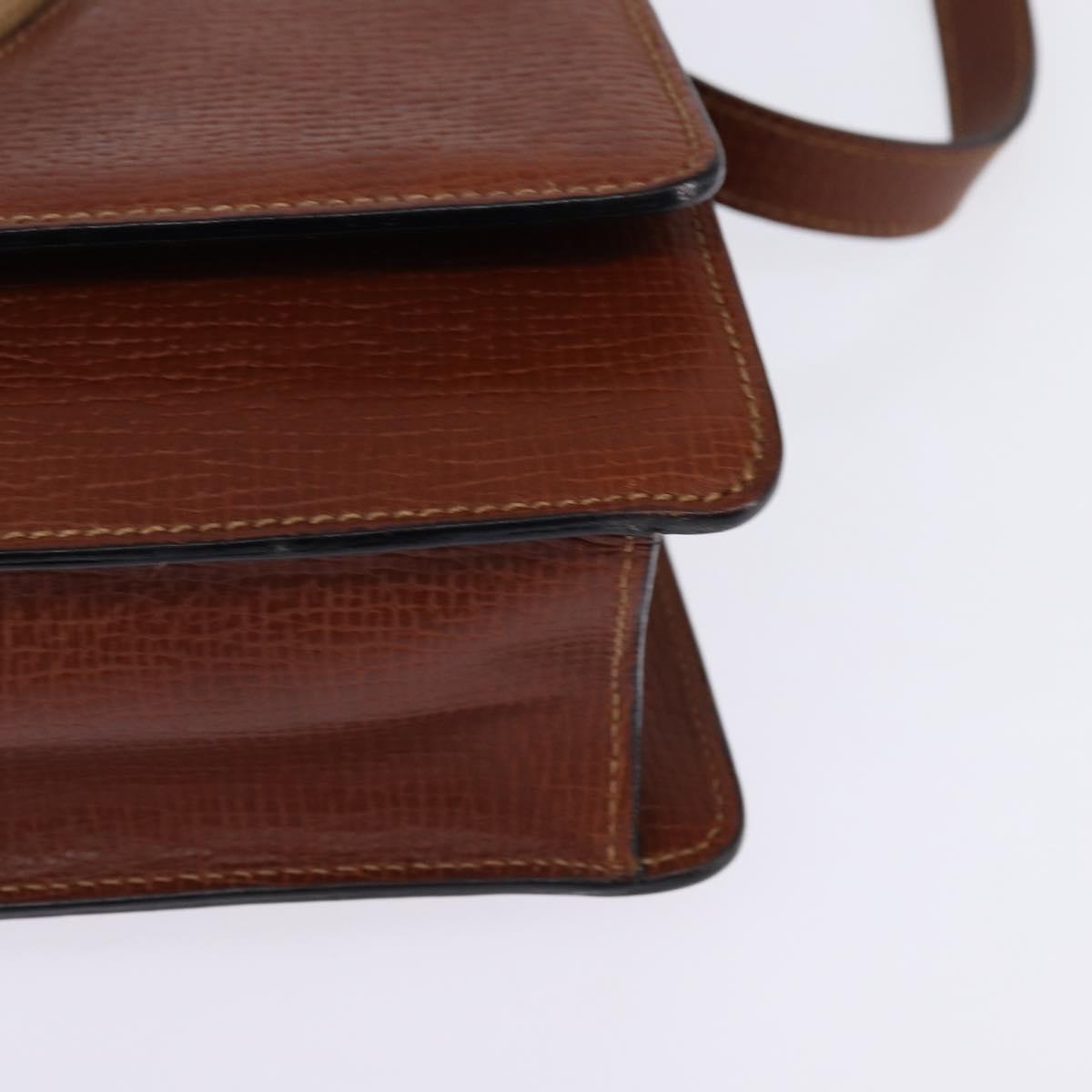 LOEWE Barcelona Hand Bag Leather 2way Brown Gold Auth 144093