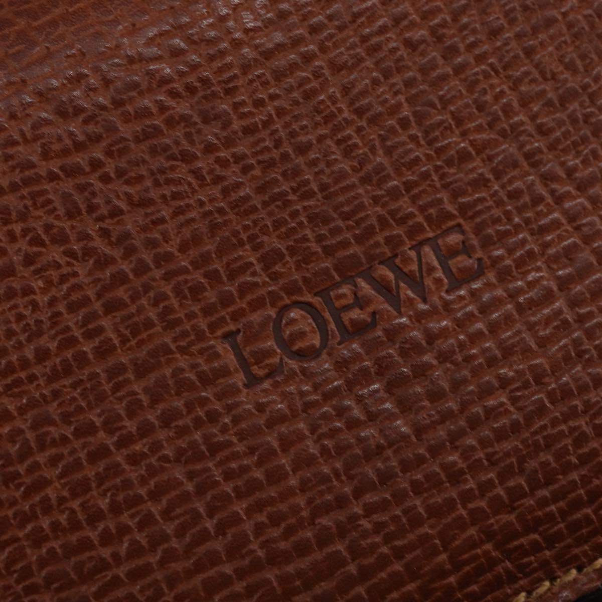 LOEWE Barcelona Hand Bag Leather 2way Brown Gold Auth 144093