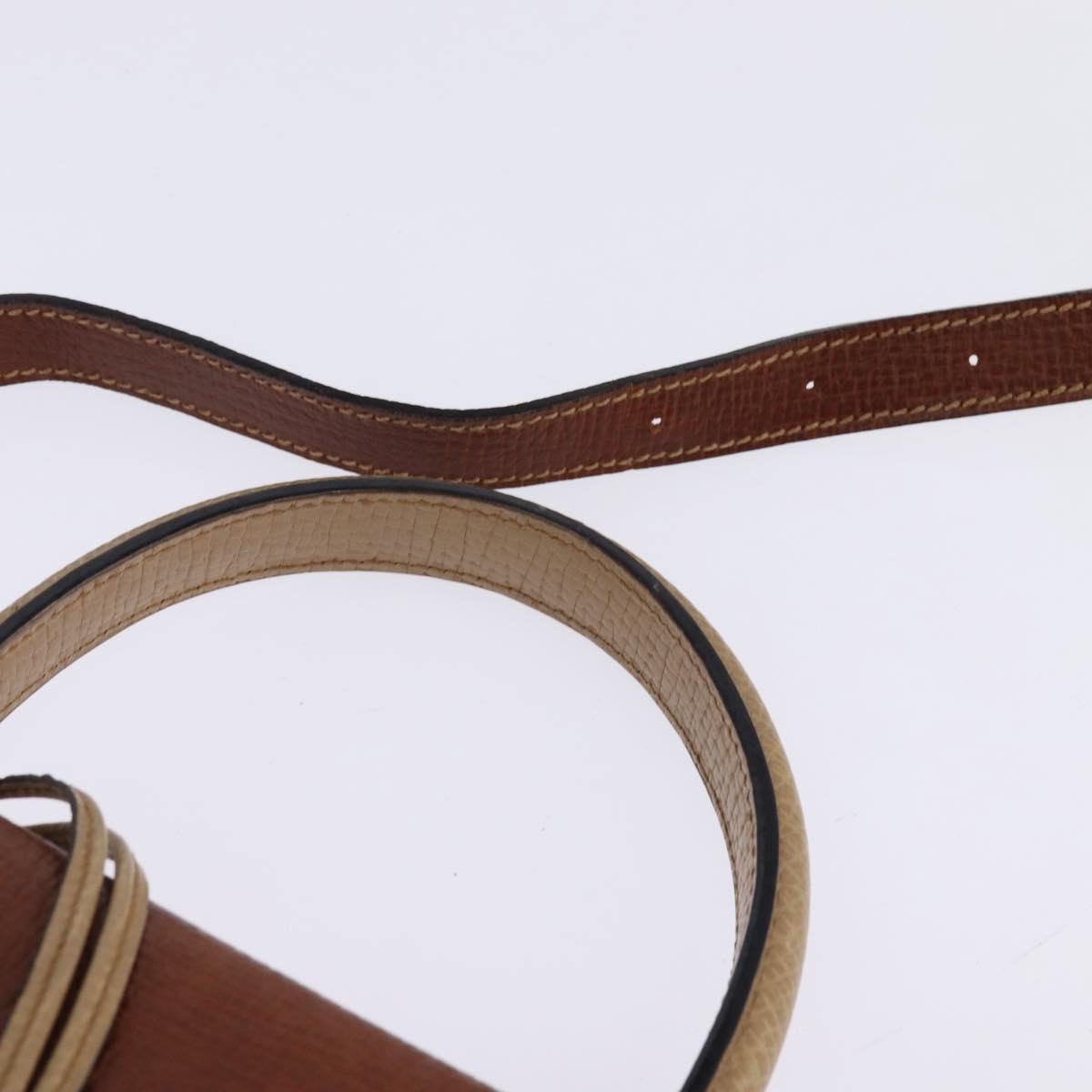 LOEWE Barcelona Hand Bag Leather 2way Brown Gold Auth 144093