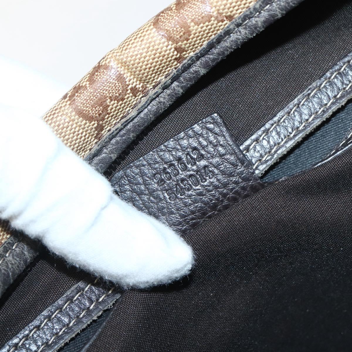 GUCCI GG Crystal Abbey Bag Coated Canvas Outlet Beige Gold 268642 Auth 144095