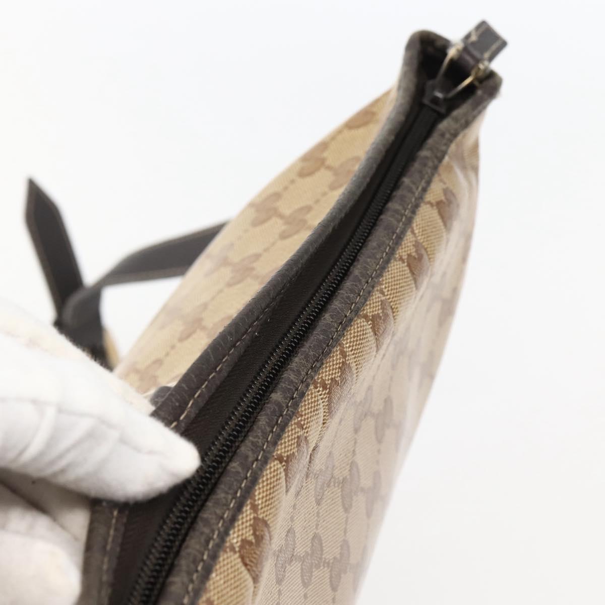 GUCCI GG Crystal Abbey Bag Coated Canvas Outlet Beige Gold 268642 Auth 144095
