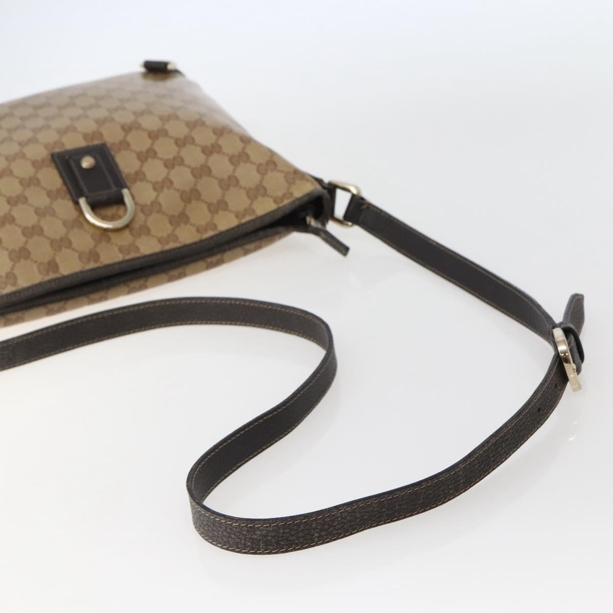 GUCCI GG Crystal Abbey Bag Coated Canvas Outlet Beige Gold 268642 Auth 144095