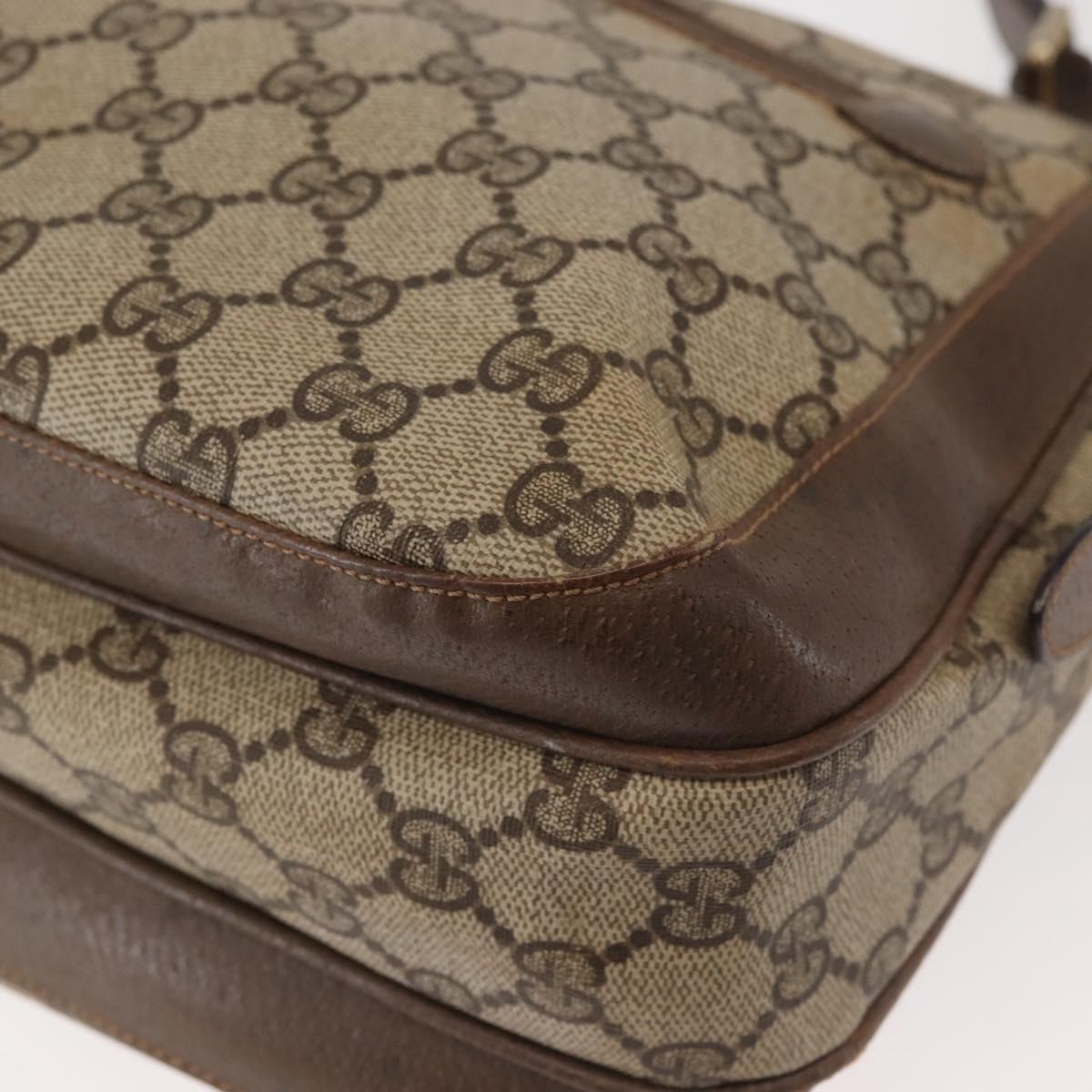 GUCCI GG Supreme Shoulder Bag PVC Beige Silver 001 46 5532 Auth 144096