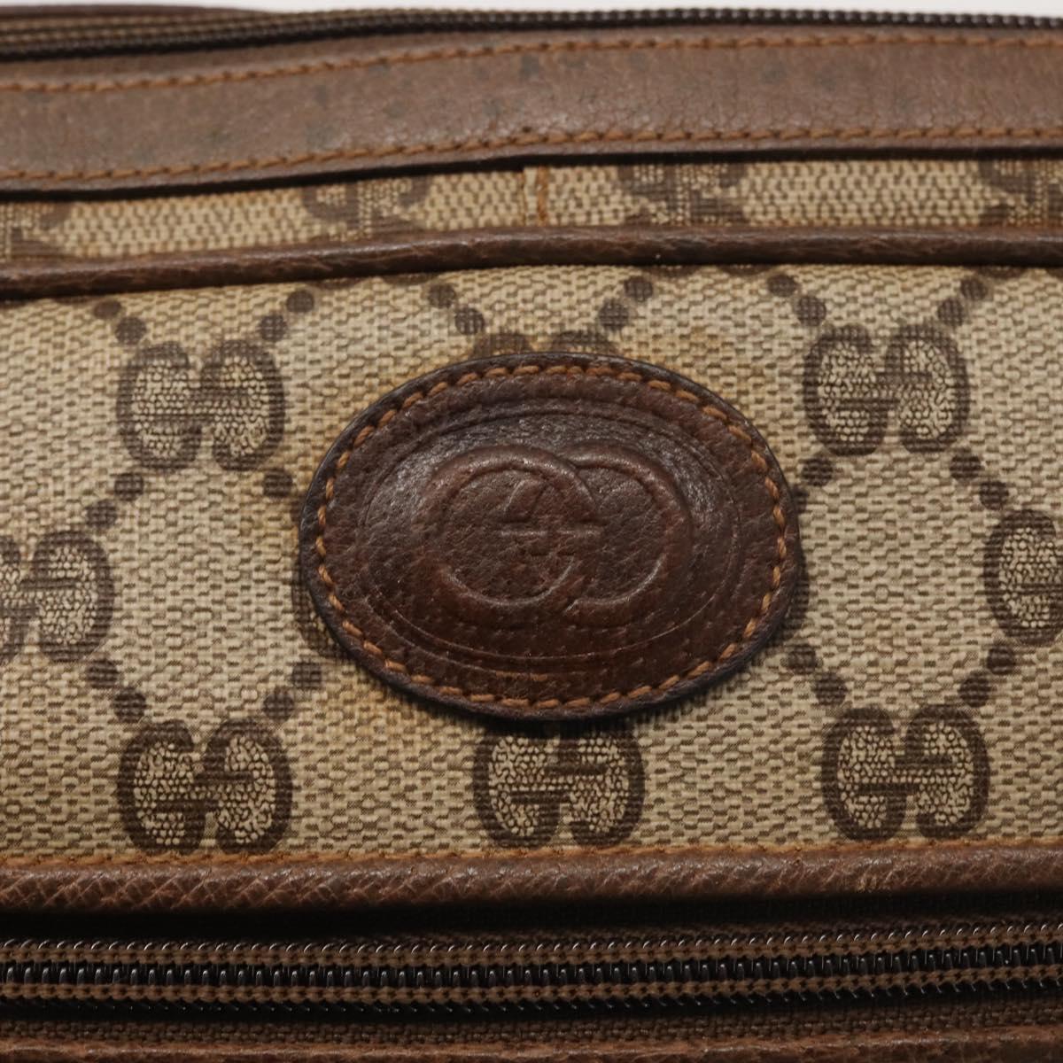 GUCCI GG Supreme Shoulder Bag PVC Beige Silver 001 46 5532 Auth 144096