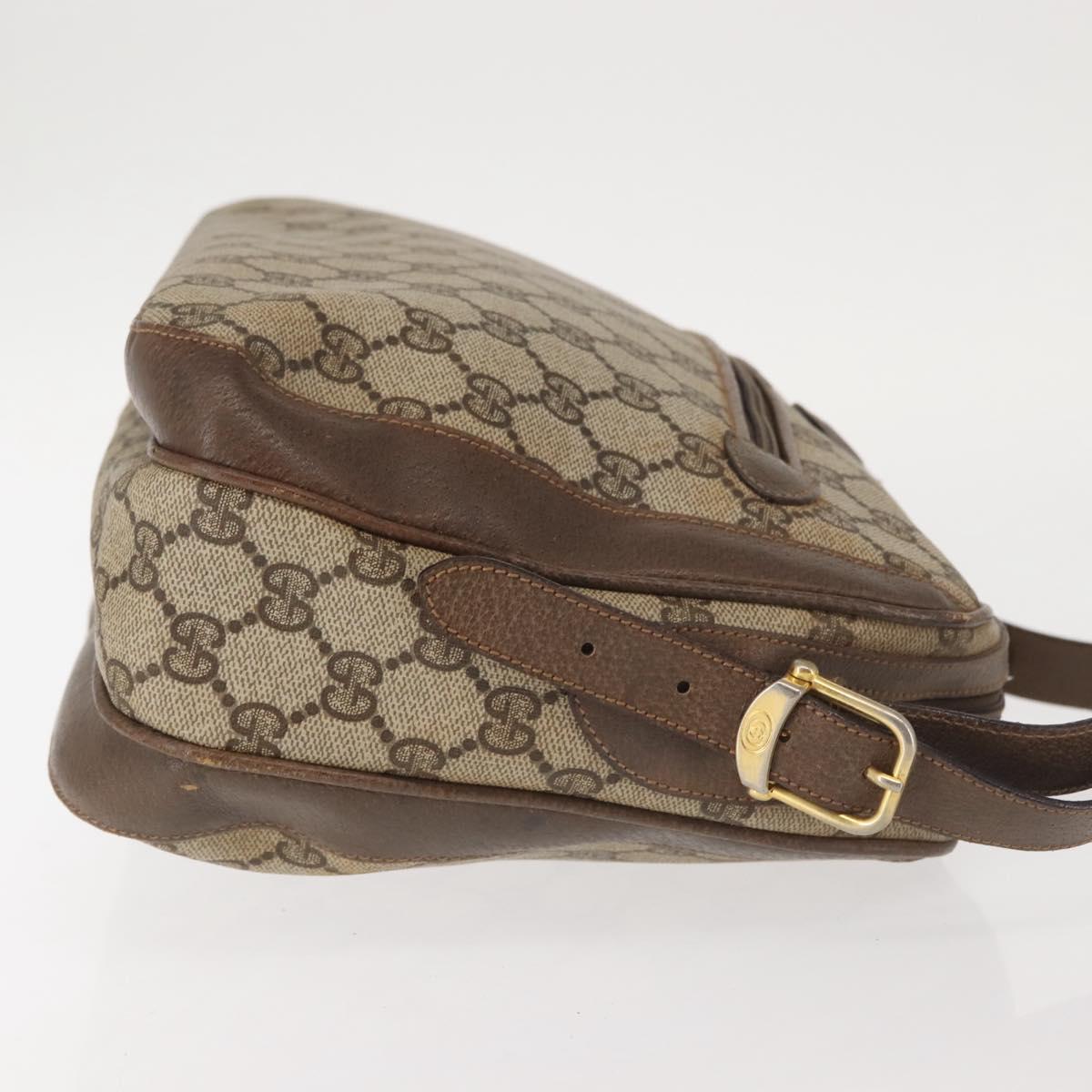 GUCCI GG Supreme Shoulder Bag PVC Beige Silver 001 46 5532 Auth 144096