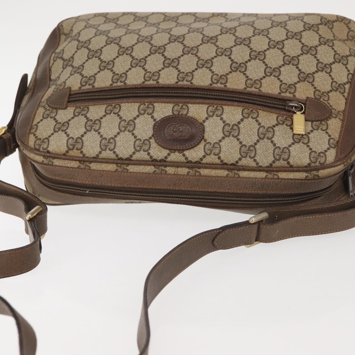 GUCCI GG Supreme Shoulder Bag PVC Beige Silver 001 46 5532 Auth 144096