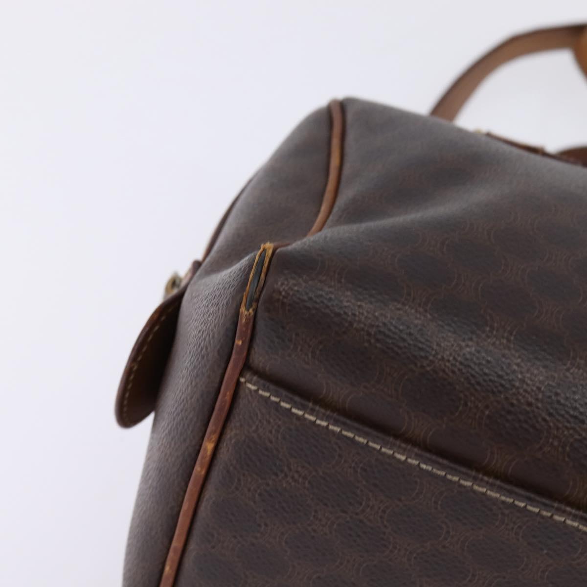 CELINE Macadam Canvas Hand Bag PVC Leather 2way Brown Gold Auth 144099