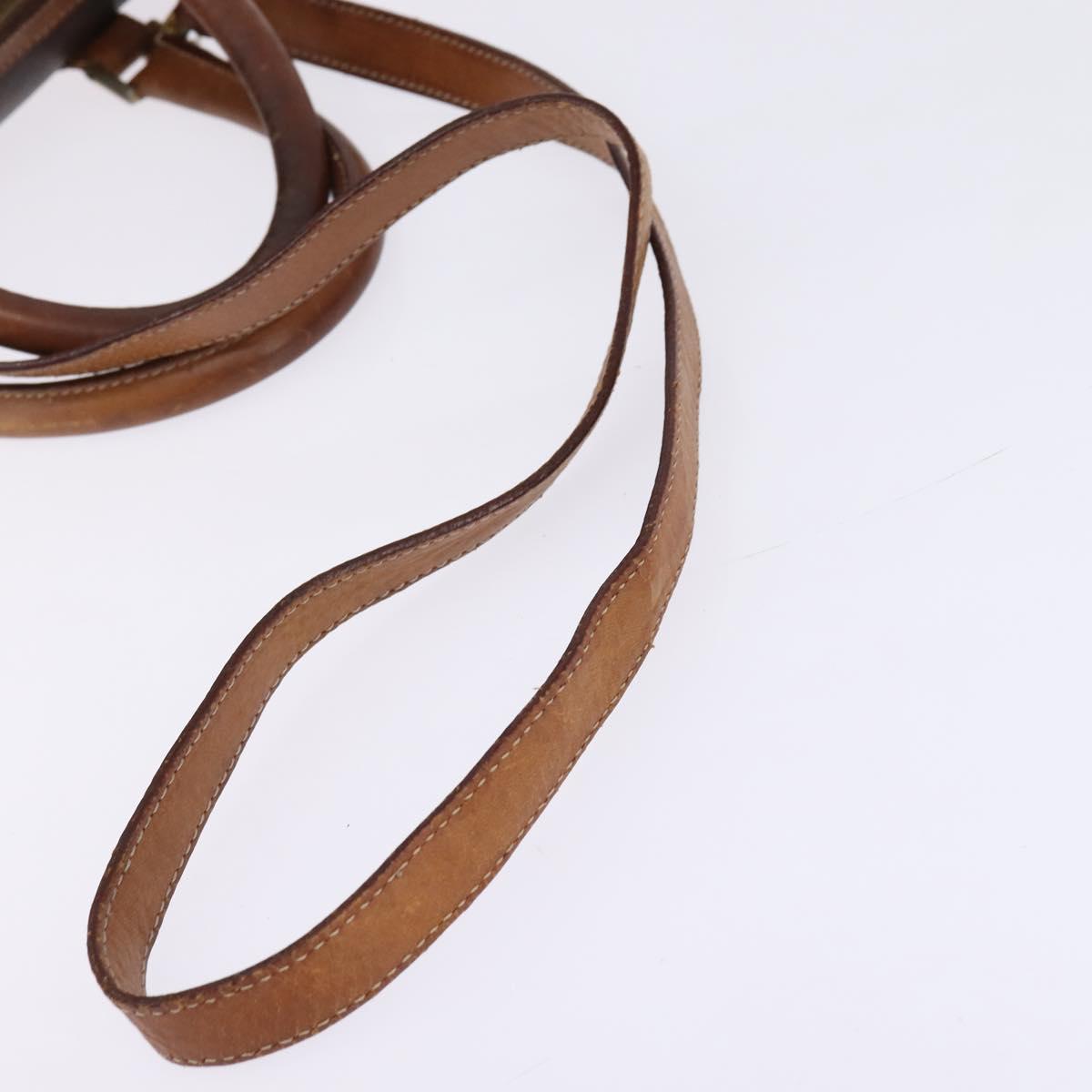 CELINE Macadam Canvas Hand Bag PVC Leather 2way Brown Gold Auth 144099