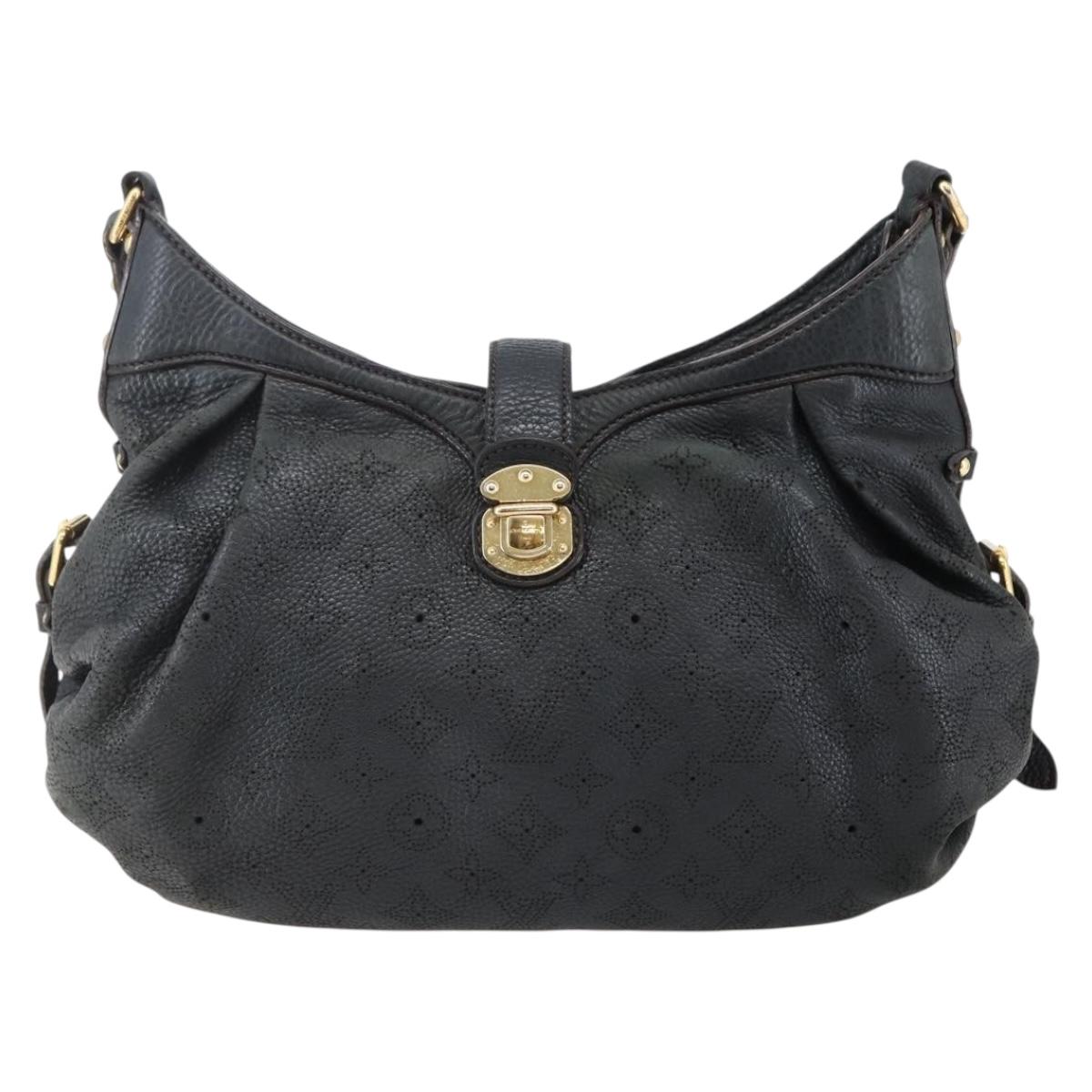 LOUIS VUITTON Monogram Mahina XS Shoulder Bag Black M95660 LV Auth 144112
