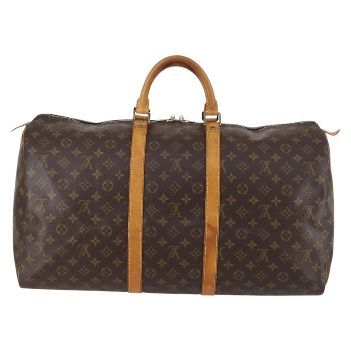 LOUIS VUITTON Monogram Keepall 55 Boston Bag M41424 LV Auth 144118