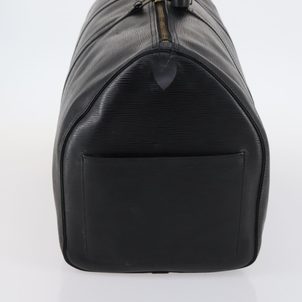 LOUIS VUITTON Epi Keepall 55 Boston Bag Noir Black M42952 LV Auth 144122