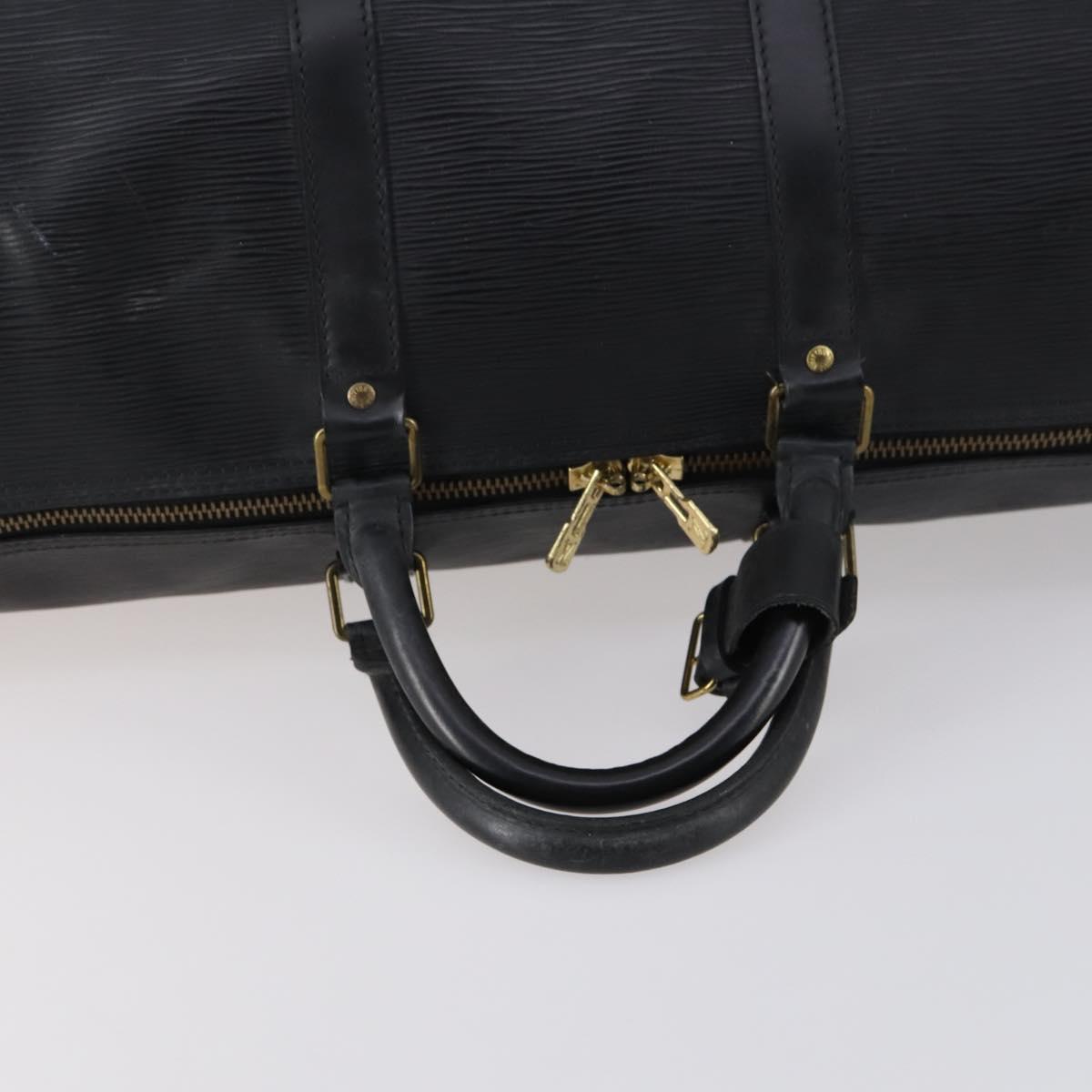 LOUIS VUITTON Epi Keepall 55 Boston Bag Noir Black M42952 LV Auth 144122