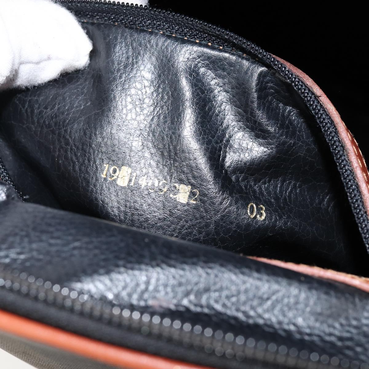 FENDI Pecan Canvas Hand Bag PVC 2way Black Brown Auth 144125