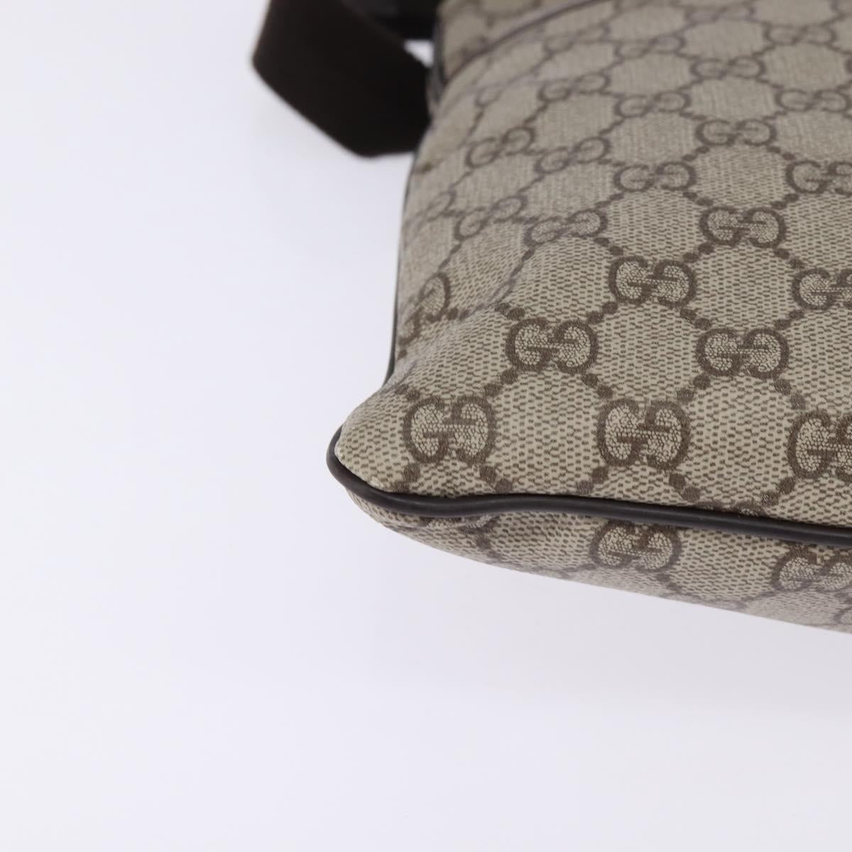 GUCCI GG Supreme Shoulder Bag PVC Beige Silver 141626 Auth 144131