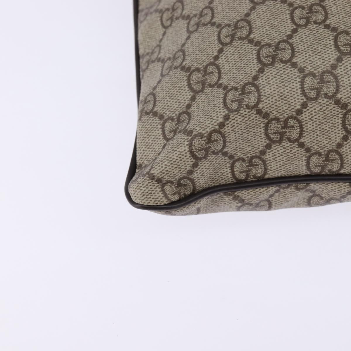 GUCCI GG Supreme Shoulder Bag PVC Beige Silver 141626 Auth 144131