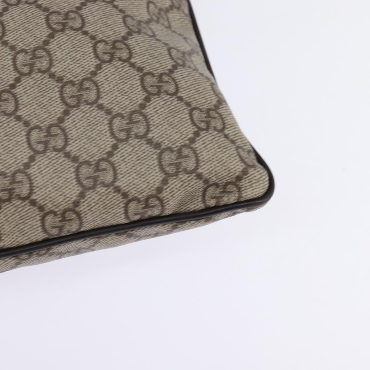 GUCCI GG Supreme Shoulder Bag PVC Beige Silver 141626 Auth 144131