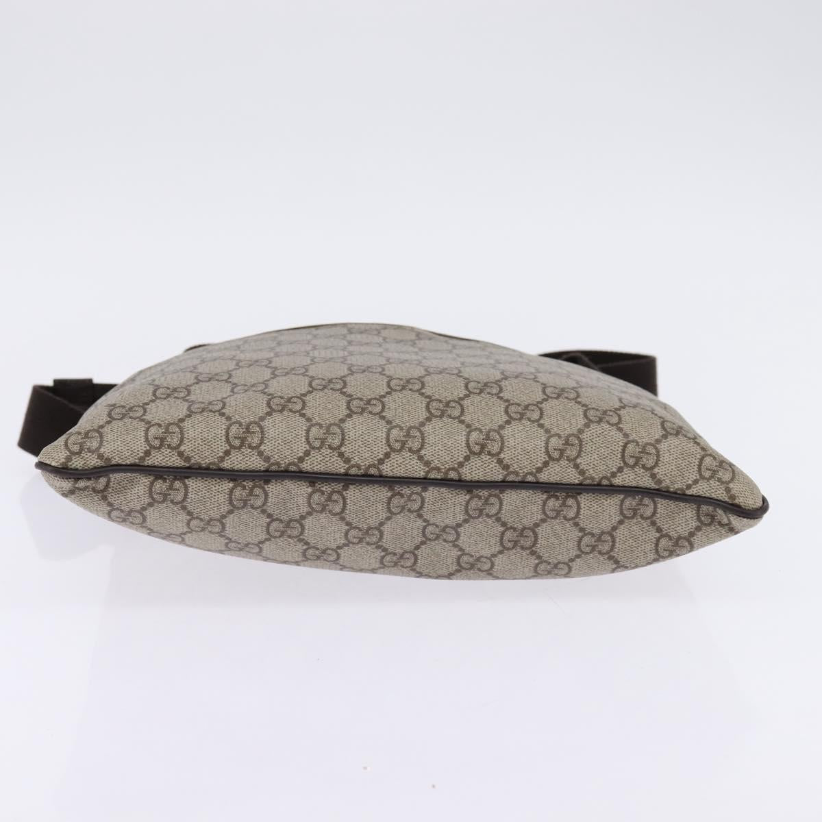 GUCCI GG Supreme Shoulder Bag PVC Beige Silver 141626 Auth 144131