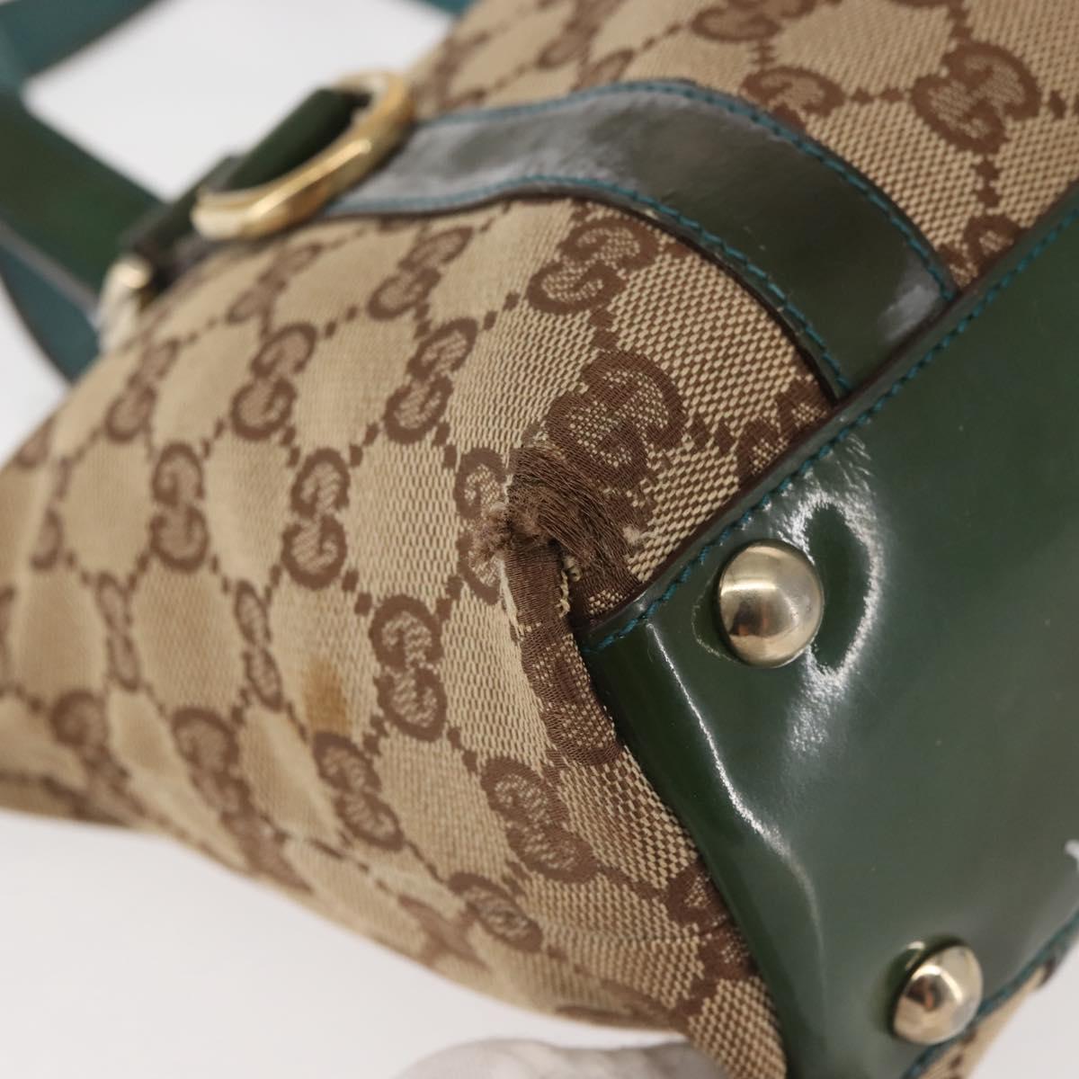 GUCCI GG Canvas Abbey Hand Bag Beige Gold 141471 Auth 144133