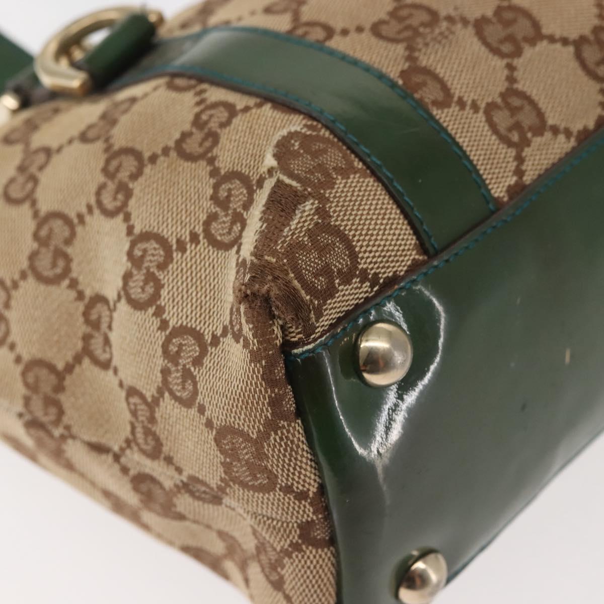 GUCCI GG Canvas Abbey Hand Bag Beige Gold 141471 Auth 144133