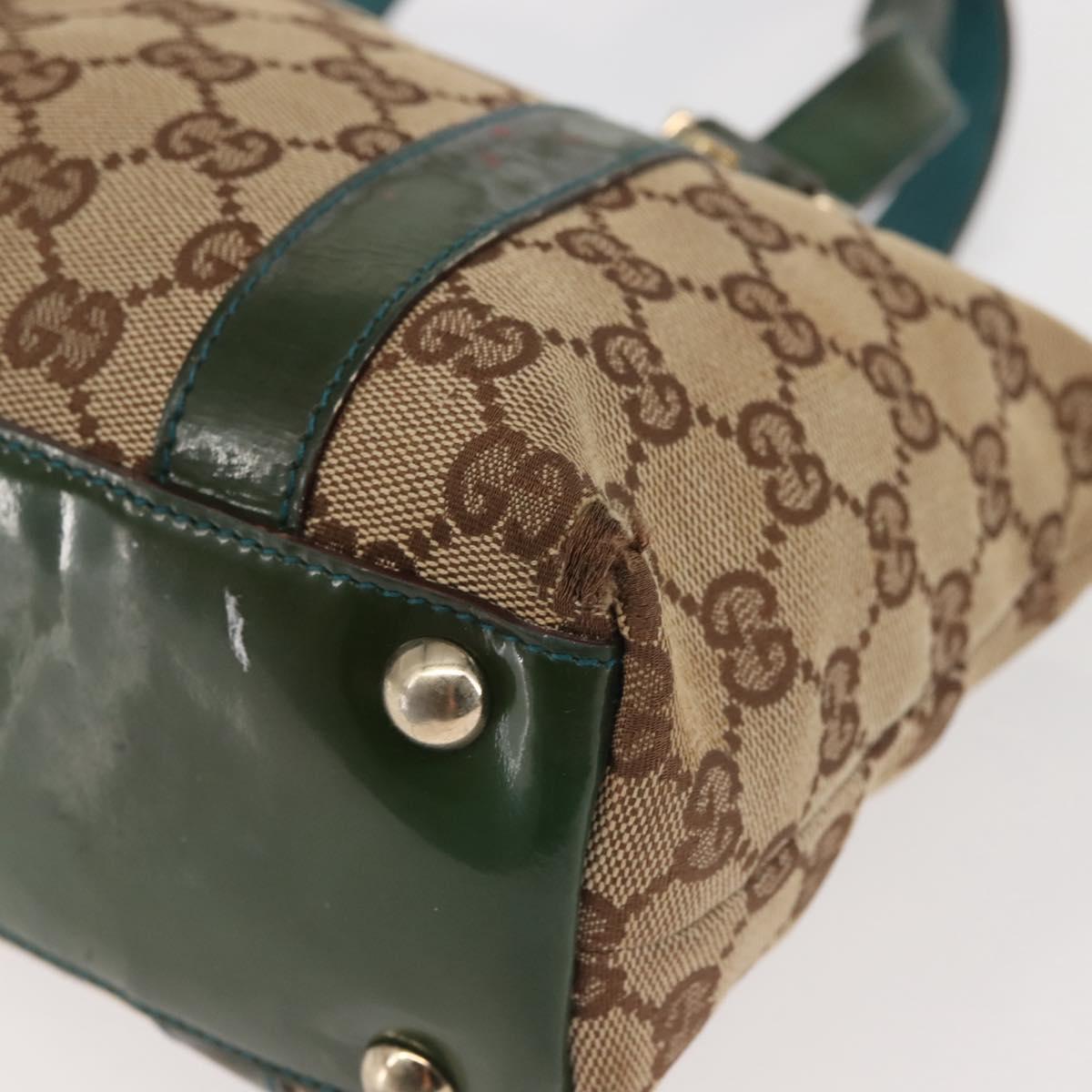GUCCI GG Canvas Abbey Hand Bag Beige Gold 141471 Auth 144133
