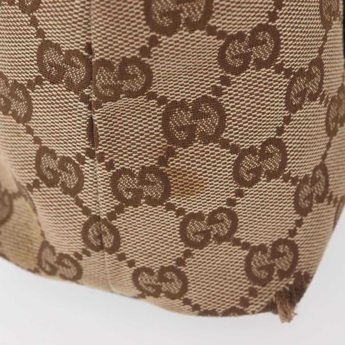 GUCCI GG Canvas Abbey Hand Bag Beige Gold 141471 Auth 144133