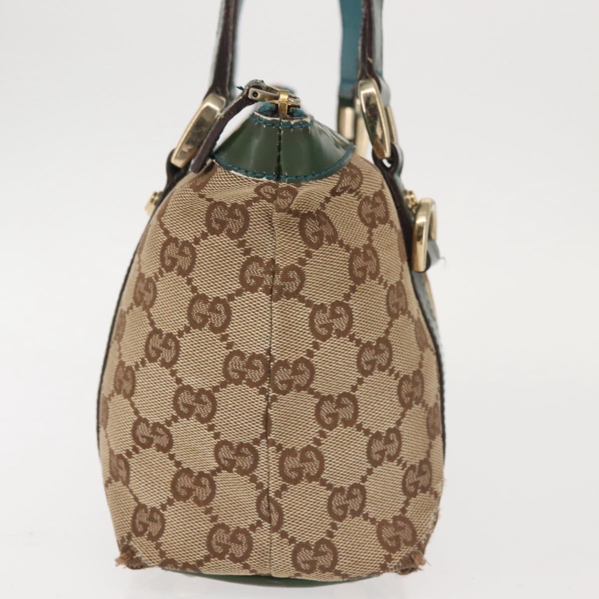 GUCCI GG Canvas Abbey Hand Bag Beige Gold 141471 Auth 144133