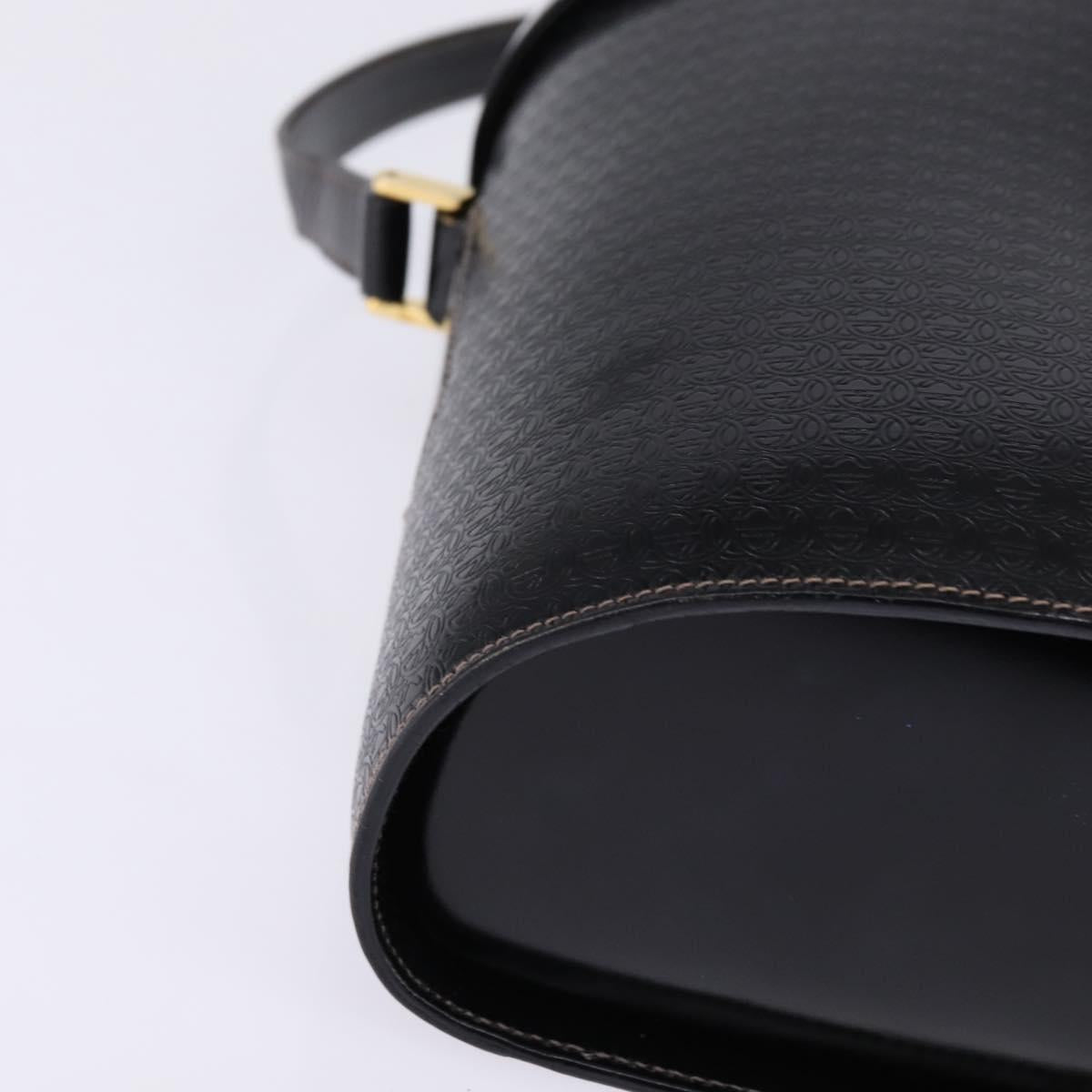 GUCCI Interlocking Shoulder Bag Leather Black Gold 001 33 0998 Auth 144140