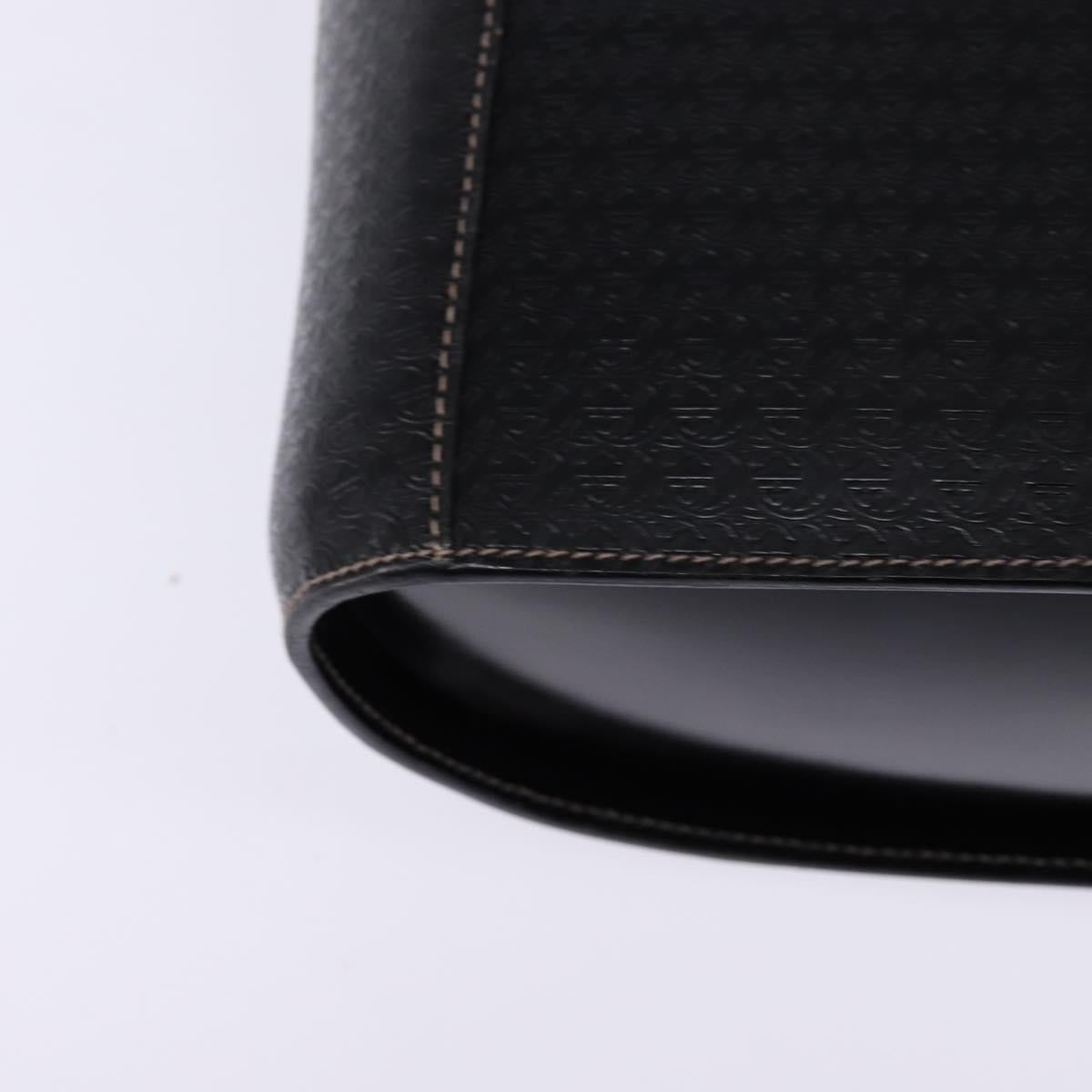 GUCCI Interlocking Shoulder Bag Leather Black Gold 001 33 0998 Auth 144140