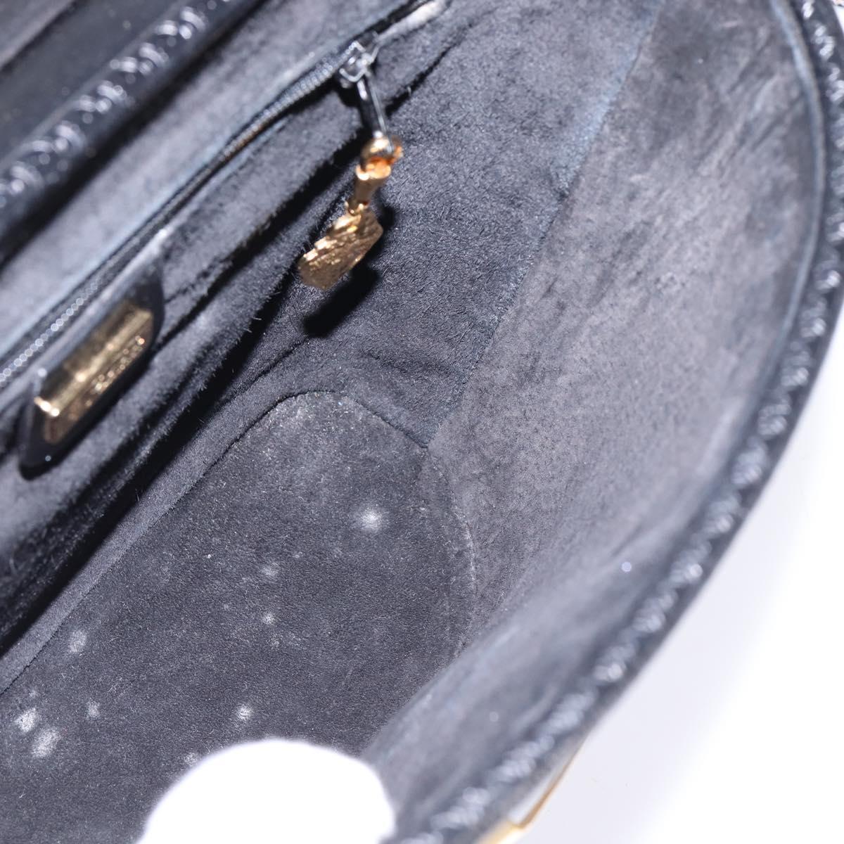 GUCCI Interlocking Shoulder Bag Leather Black Gold 001 33 0998 Auth 144140