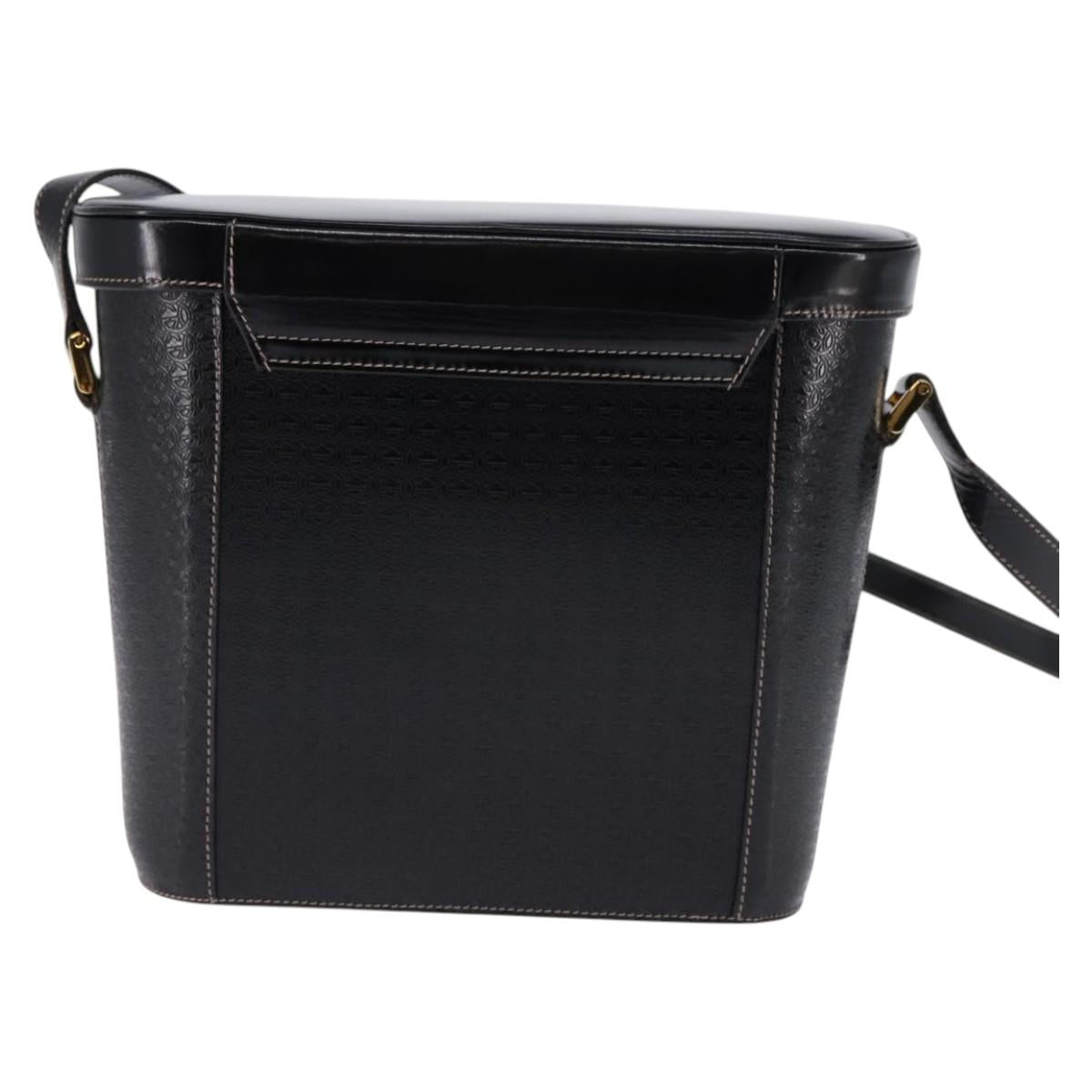 GUCCI Interlocking Shoulder Bag Leather Black Gold 001 33 0998 Auth 144140