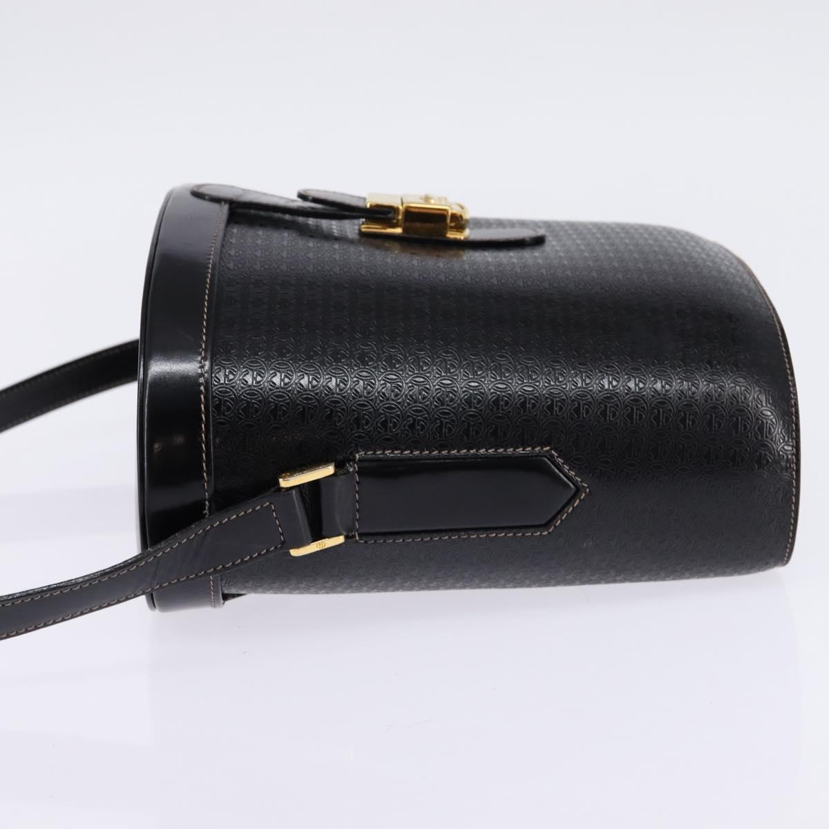 GUCCI Interlocking Shoulder Bag Leather Black Gold 001 33 0998 Auth 144140
