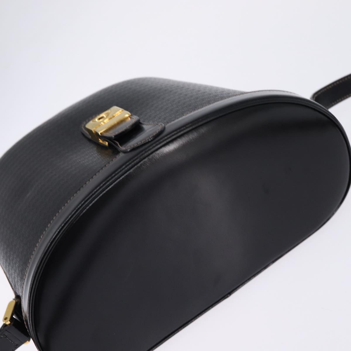 GUCCI Interlocking Shoulder Bag Leather Black Gold 001 33 0998 Auth 144140
