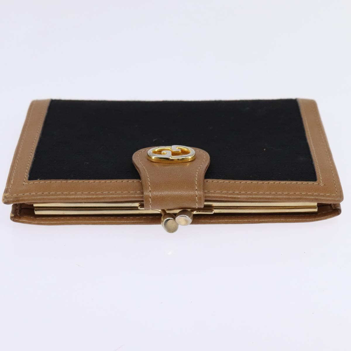 GUCCI Micro GG Canvas Horsebit Shoulder Bag Black Gold Auth 144141