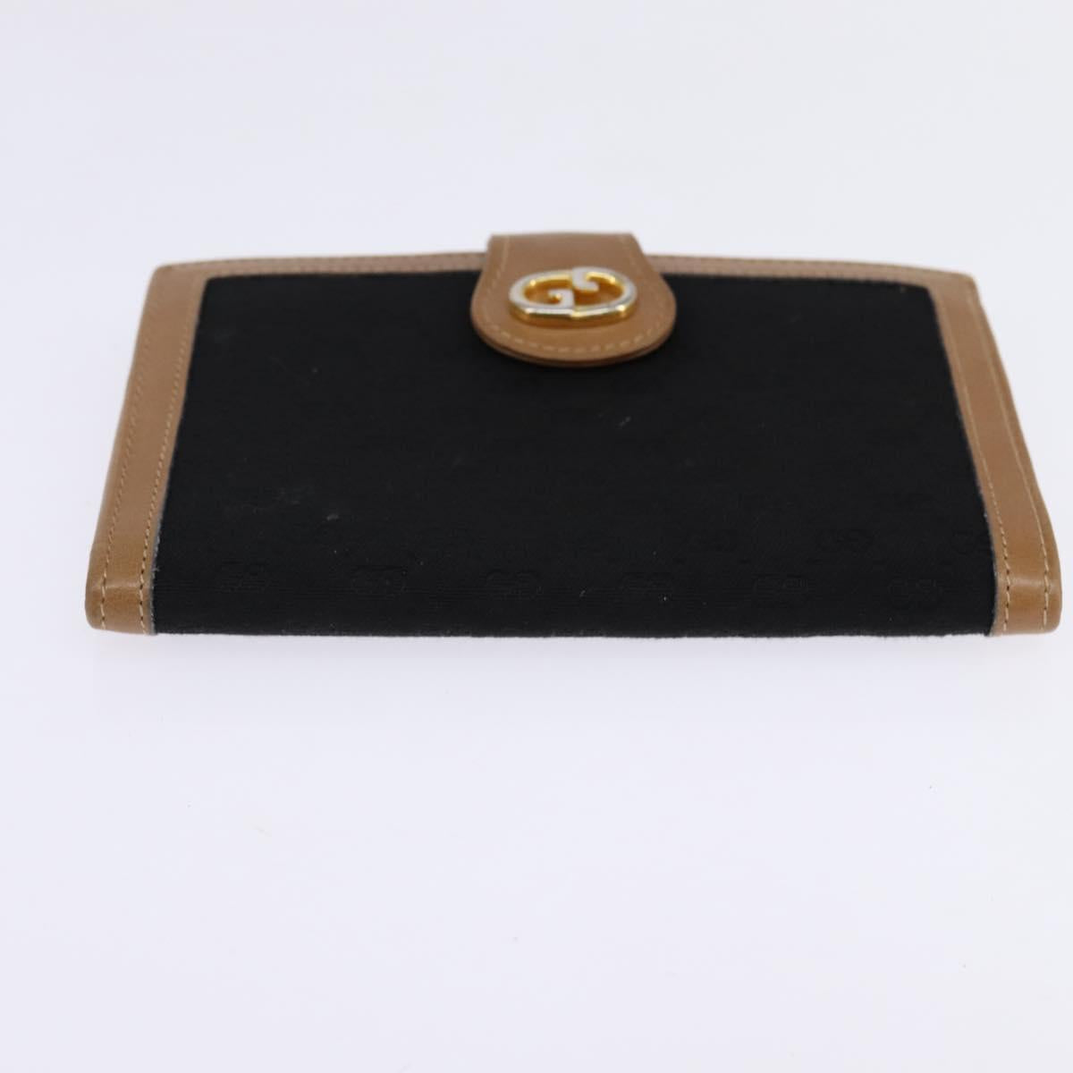 GUCCI Micro GG Canvas Horsebit Shoulder Bag Black Gold Auth 144141