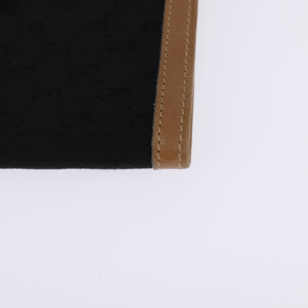 GUCCI Micro GG Canvas Horsebit Shoulder Bag Black Gold Auth 144141