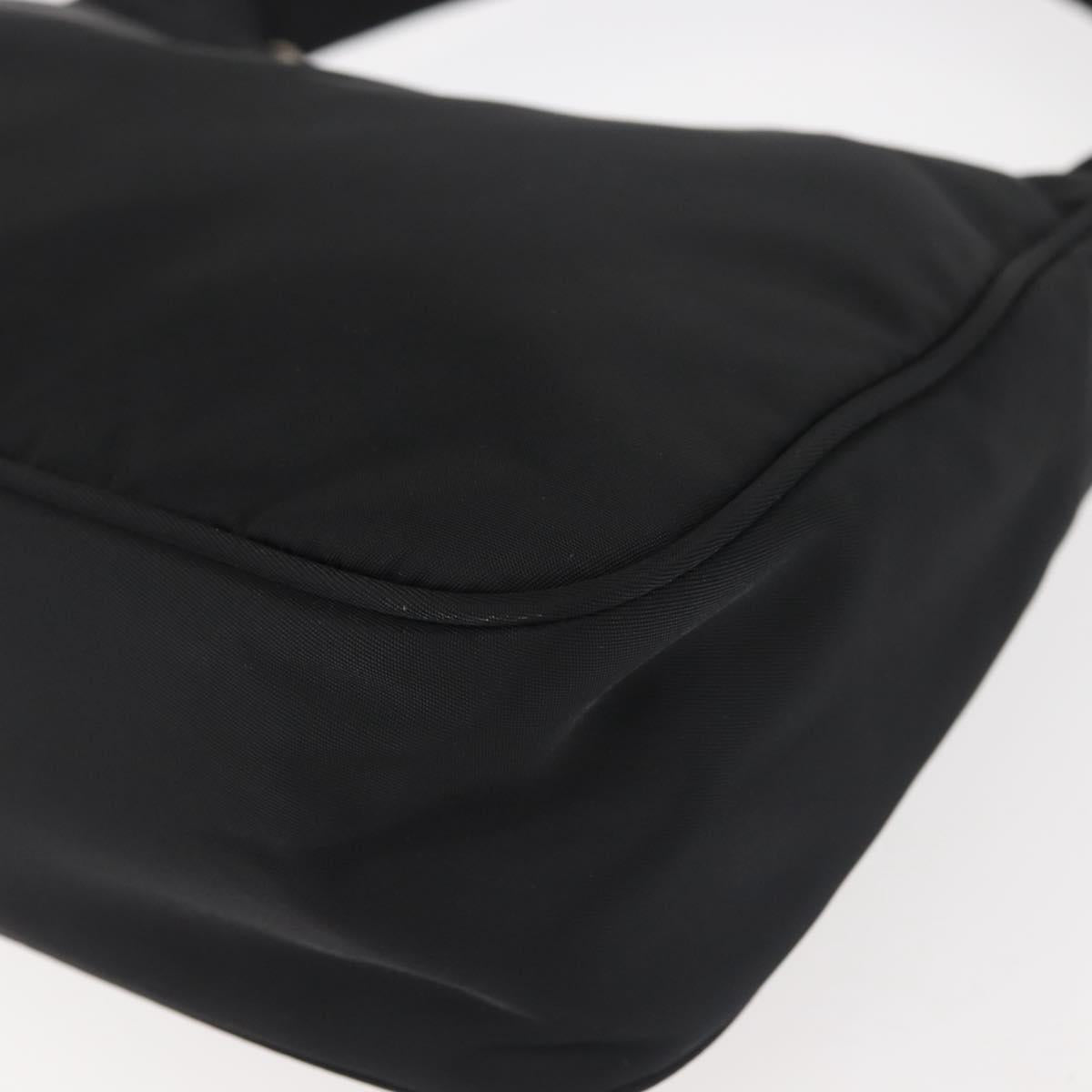 PRADA Hand Bag Nylon Black Silver Auth 144143