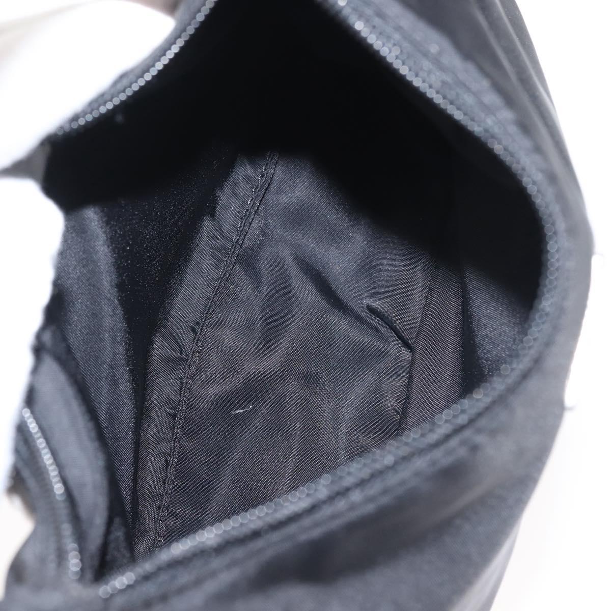 PRADA Hand Bag Nylon Black Silver Auth 144143