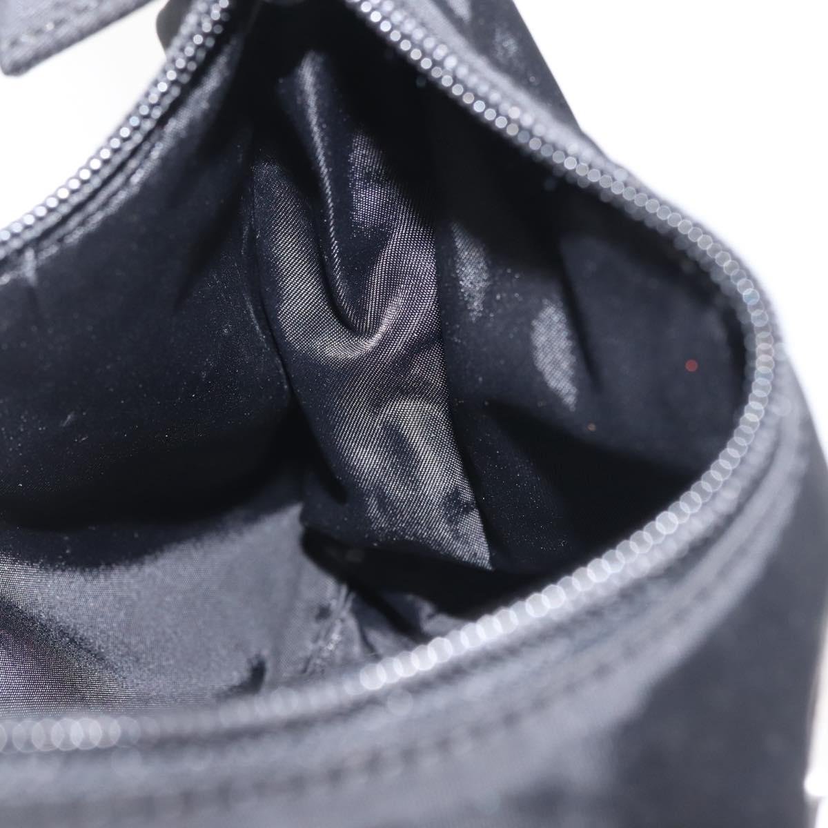 PRADA Hand Bag Nylon Black Silver Auth 144143