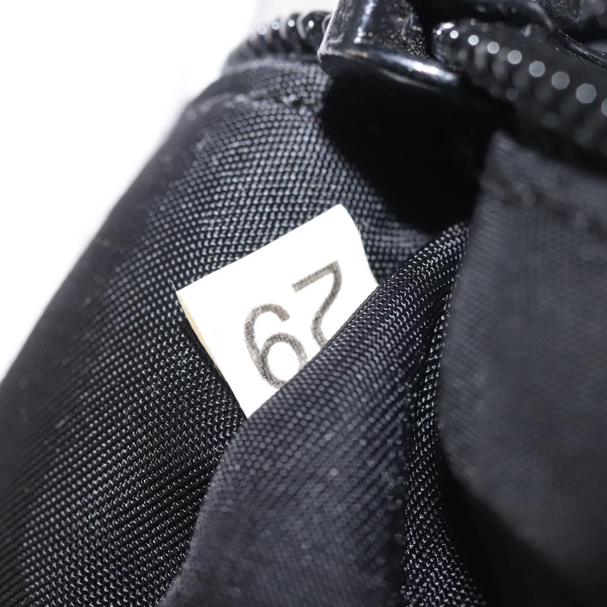PRADA Hand Bag Nylon Black Silver Auth 144143