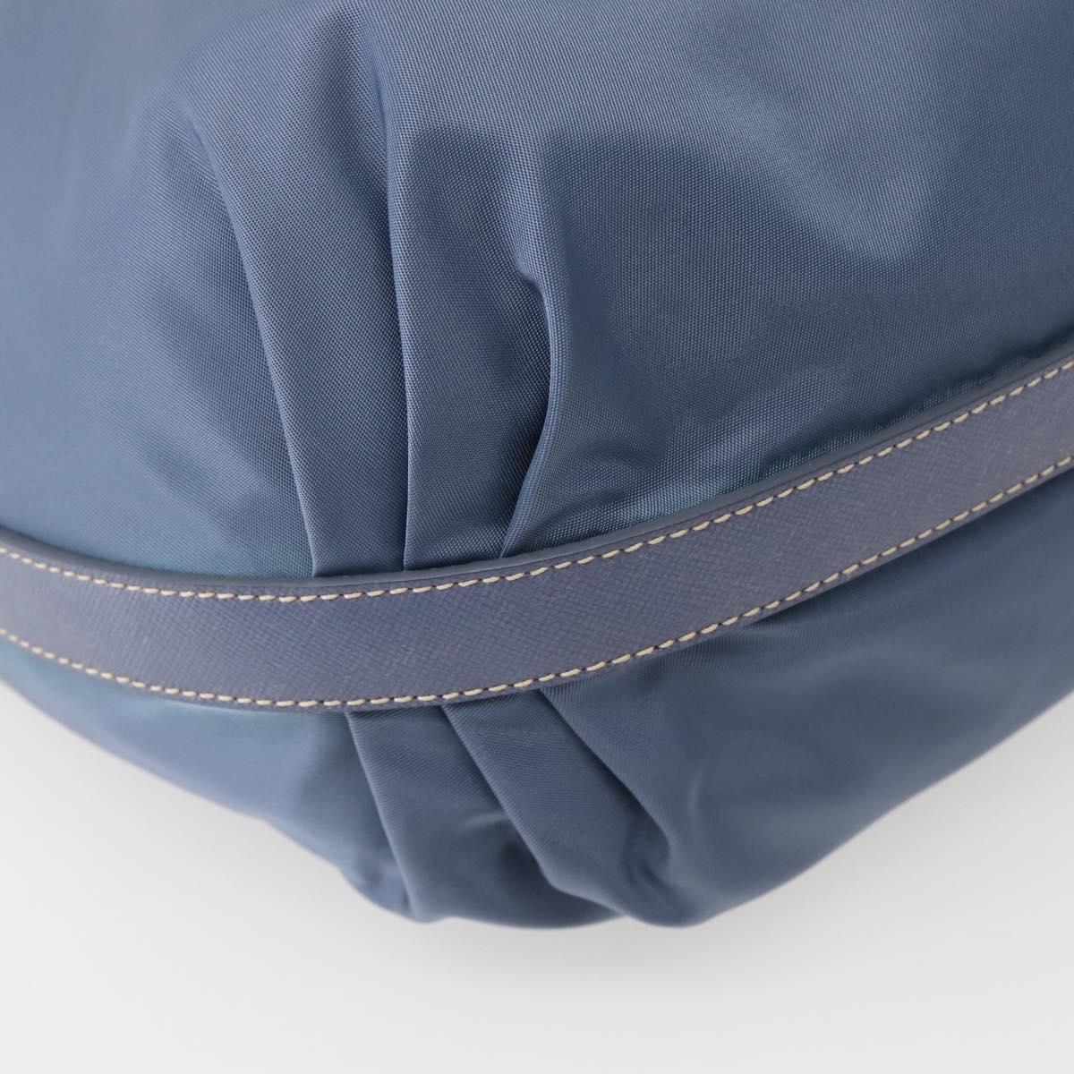 PRADA Shoulder Bag Nylon Light Blue Silver Auth 144144