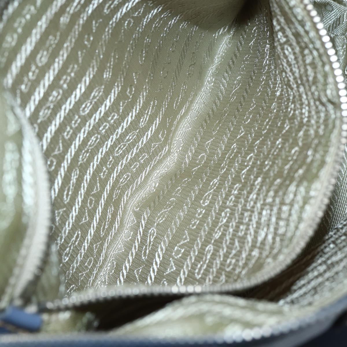 PRADA Shoulder Bag Nylon Light Blue Silver Auth 144144