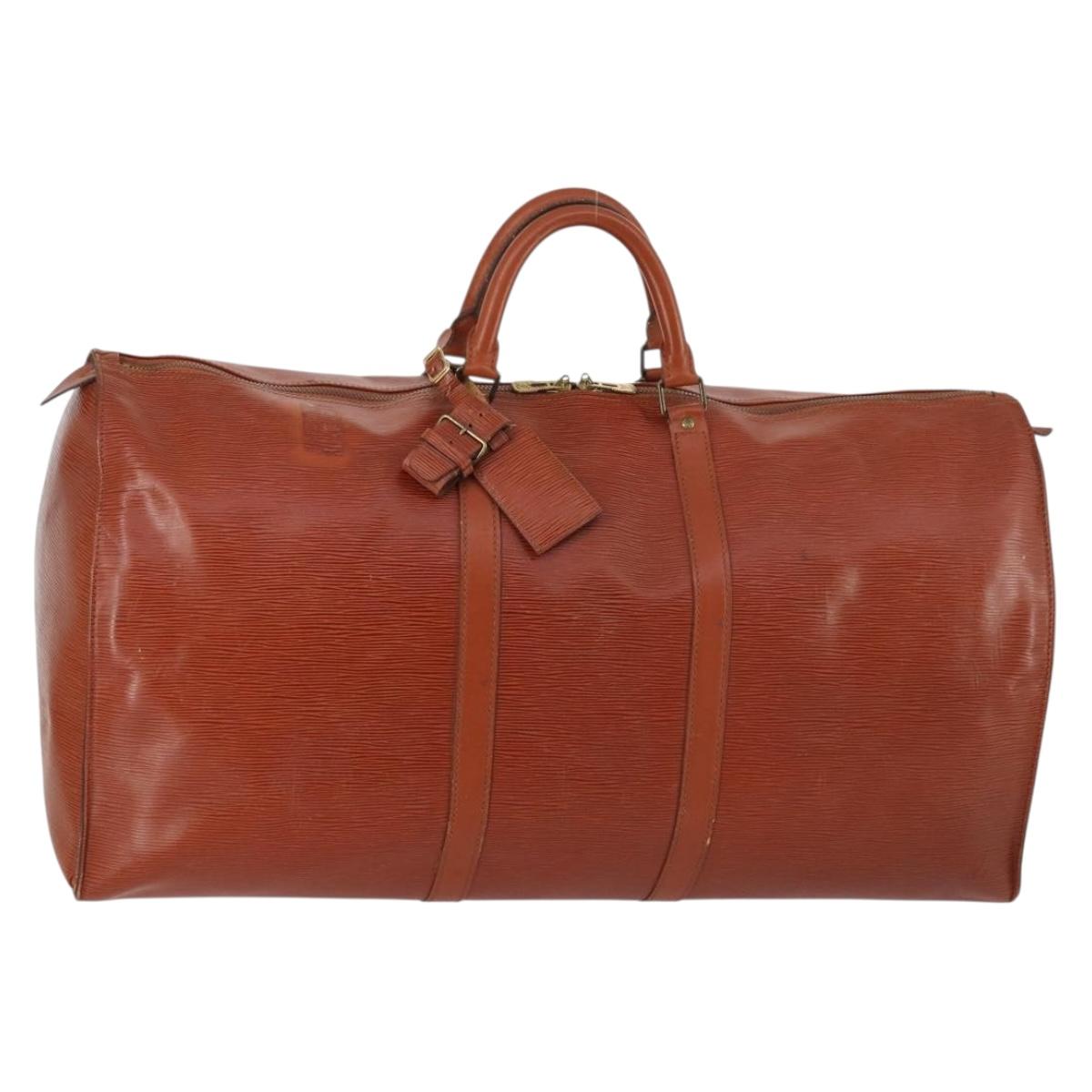 LOUIS VUITTON Epi Keepall 60 Boston Bag Vintage Brown M42948 LV Auth 144167