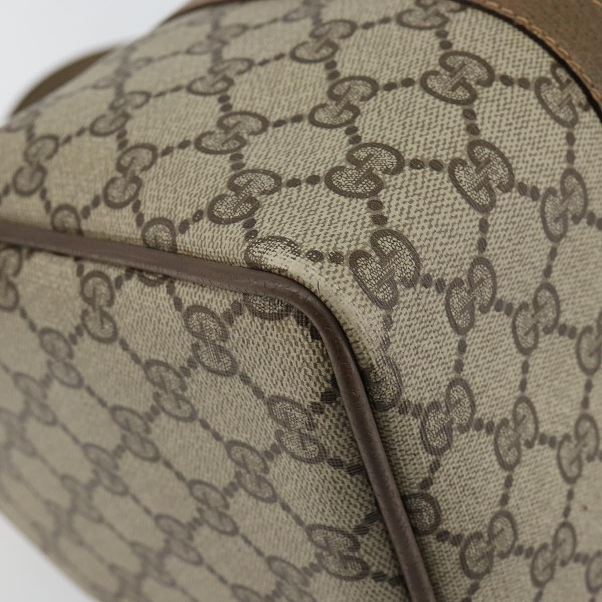 GUCCI GG Supreme Web Sherry Line Boston Bag PVC Beige Gold 40 02 007 Auth 144173