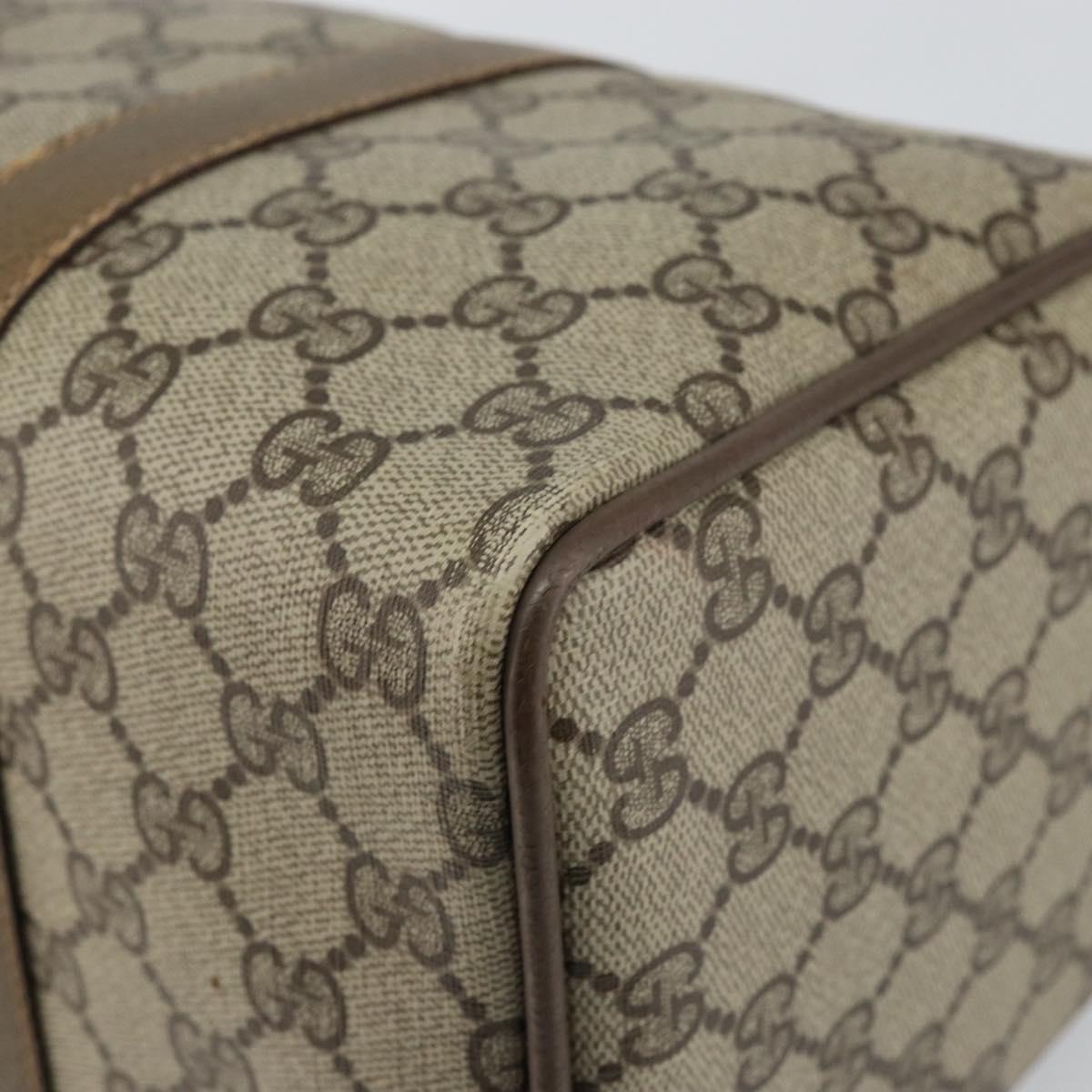 GUCCI GG Supreme Web Sherry Line Boston Bag PVC Beige Gold 40 02 007 Auth 144173