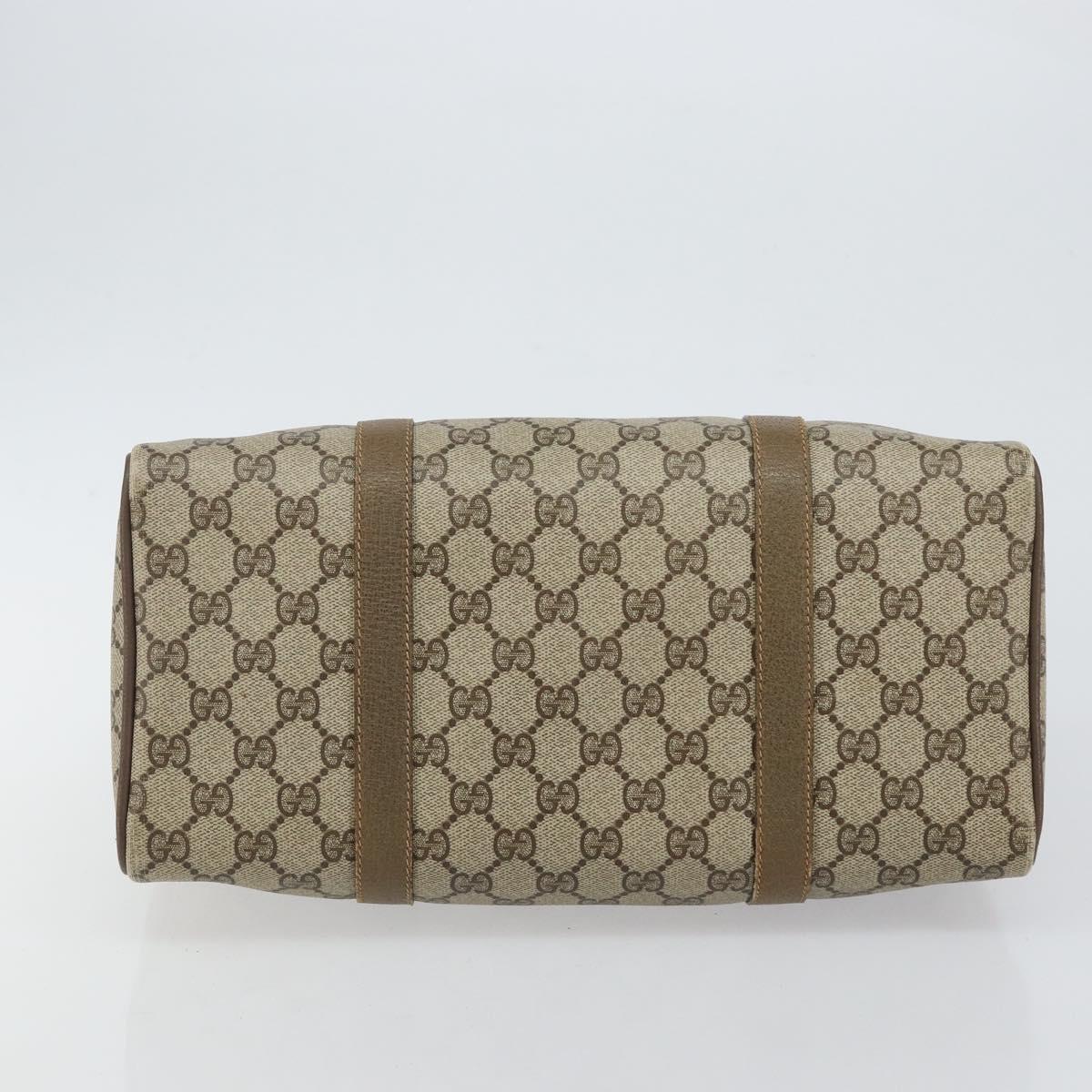 GUCCI GG Supreme Web Sherry Line Boston Bag PVC Beige Gold 40 02 007 Auth 144173