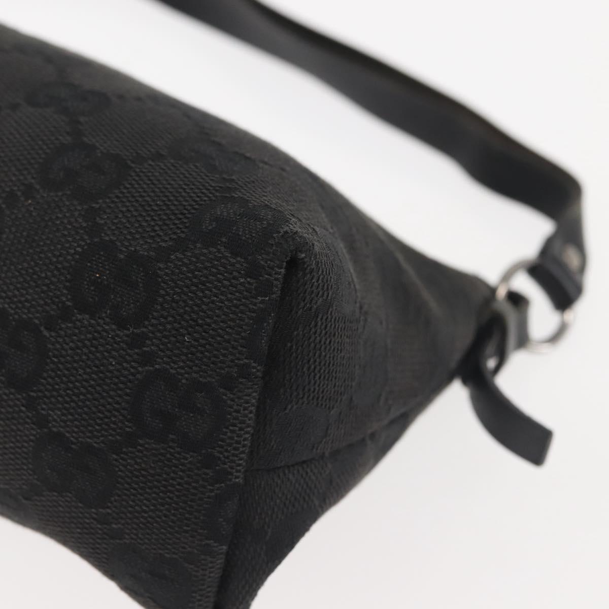 GUCCI GG Canvas Shoulder Bag Black Silver 103399 Auth 144175