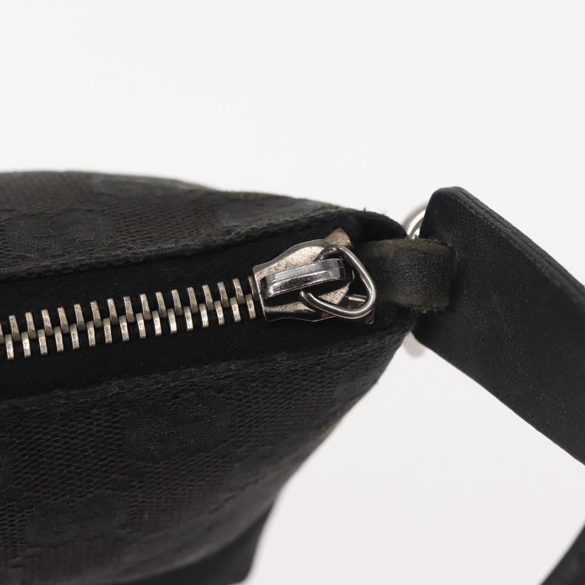 GUCCI GG Canvas Shoulder Bag Black Silver 103399 Auth 144175