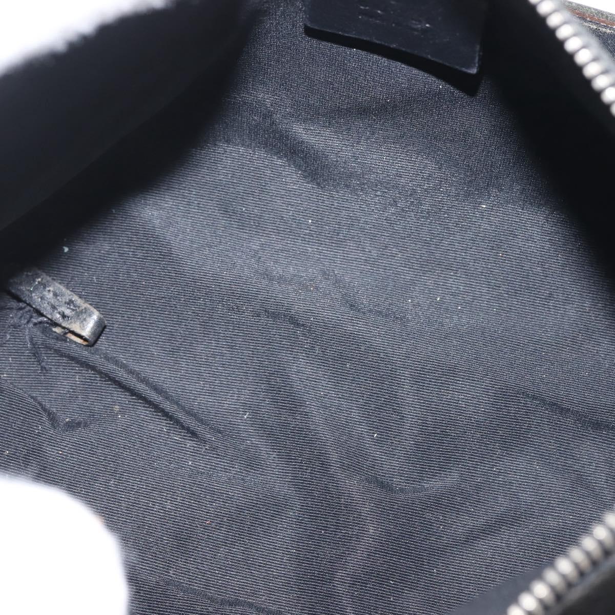 GUCCI GG Canvas Shoulder Bag Black Silver 103399 Auth 144175